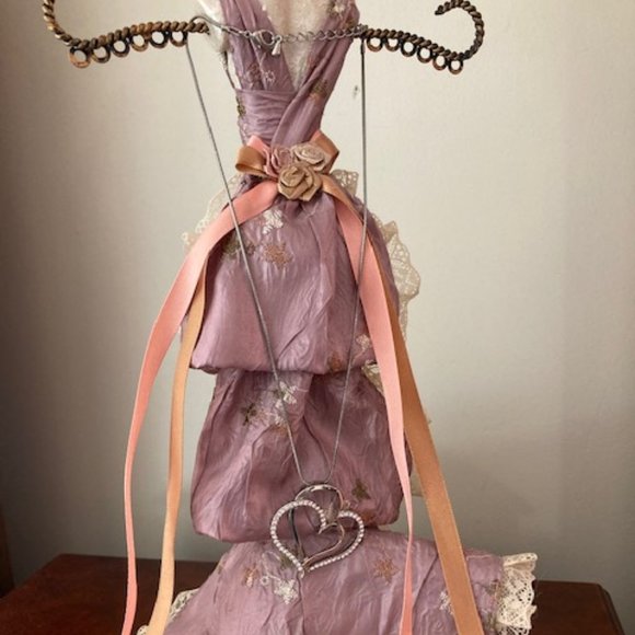 NWOT - Swarovski Crystal Double Floating Heart Silver Tone Necklace* - Picture 5 of 9